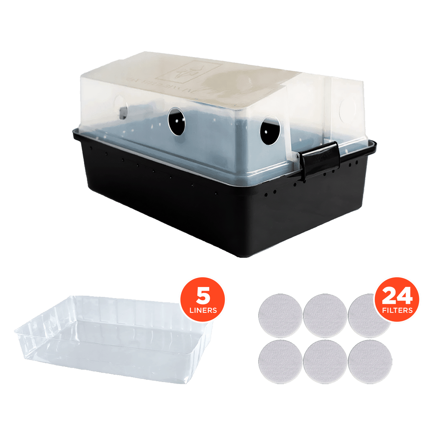 a Kit with one V2 Max Yield Bin, one set of 24 Bin Filters, one set of 5 Bin Liners
