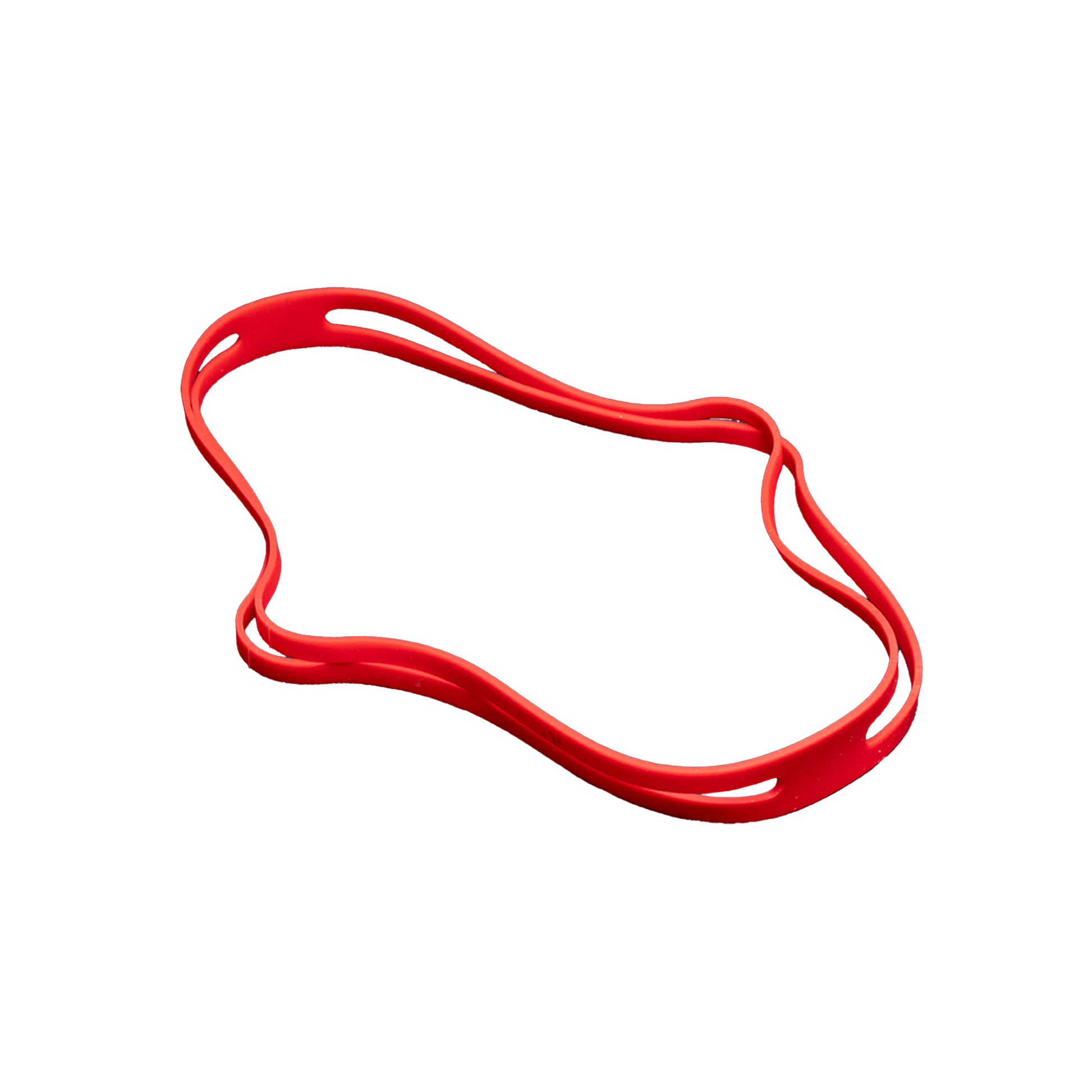 Isolated image of the MycoMultiplier™, a red elastic band for optimizing mushroom growth in grow kits.