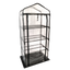 Angled view of a small transparent grow tent with multiple tiers, suitable for growing a variety of plants or fungi in a controlled environment.