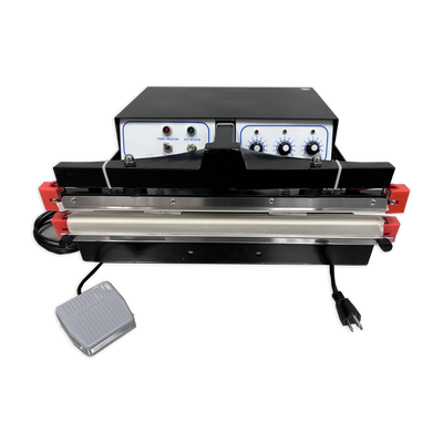 Flocube 18 inch dual-timer foot-operated impulse sealer on transparent background