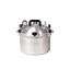 Small 15-quart All American non-electric pressure sterilizer, model 1915X, with a polished aluminum exterior, pressure gauge on top, and metal clamps