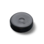 An isolated image of a black Microppose silicone jar cover with a single central hole, displayed against a white background for clear visibility.