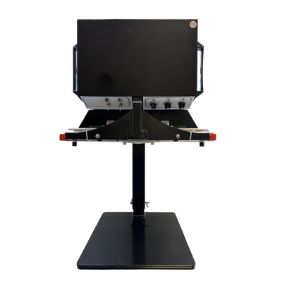 Flocube impulse sealer stand with adjustable height on transparent background